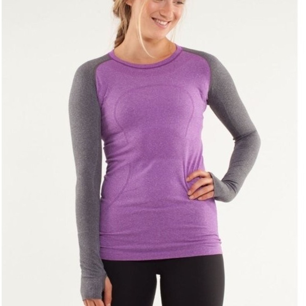 Lululemon Swiftly Tech Long Sleeve Shirt Women's‎ Size 6 Heathered Lavender Grey